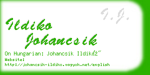 ildiko johancsik business card